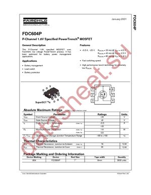 FDC604P datasheet  